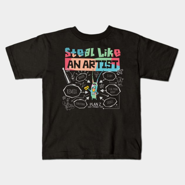 steal like an artist Kids T-Shirt by BAJAJU